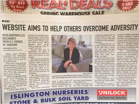 Etobicoke Guardian, article on RESILIENT PEOPLE, Janet Fanaki of RESILIENT PEOPLE, overcoming adversity, interviews with resilient people